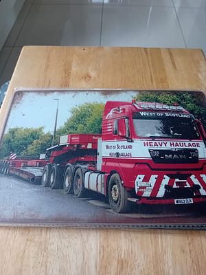 West of Scotland Heavy Haulage MAN TGX Commercial Vehicle Metal Sign. This decorative metal sign 