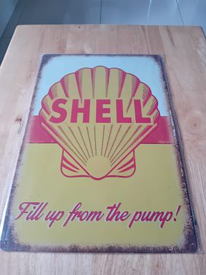 Shell Gasoline Retro Style Reproduction Sign. This item is a modern decorative metal sign 