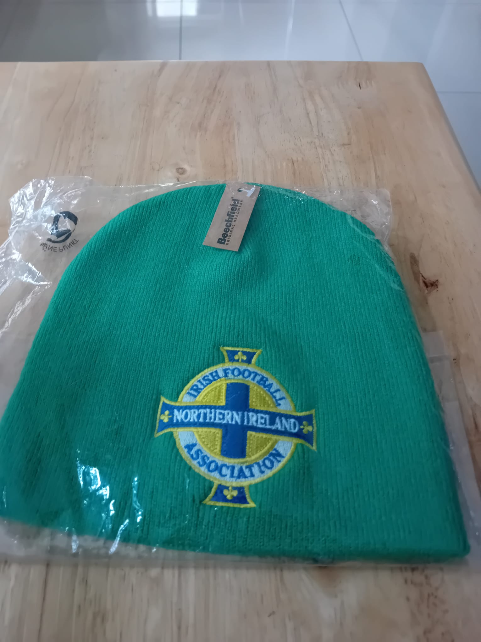 Beechfield Northern Ireland Irish Football Association Green Knit Beanie Hat