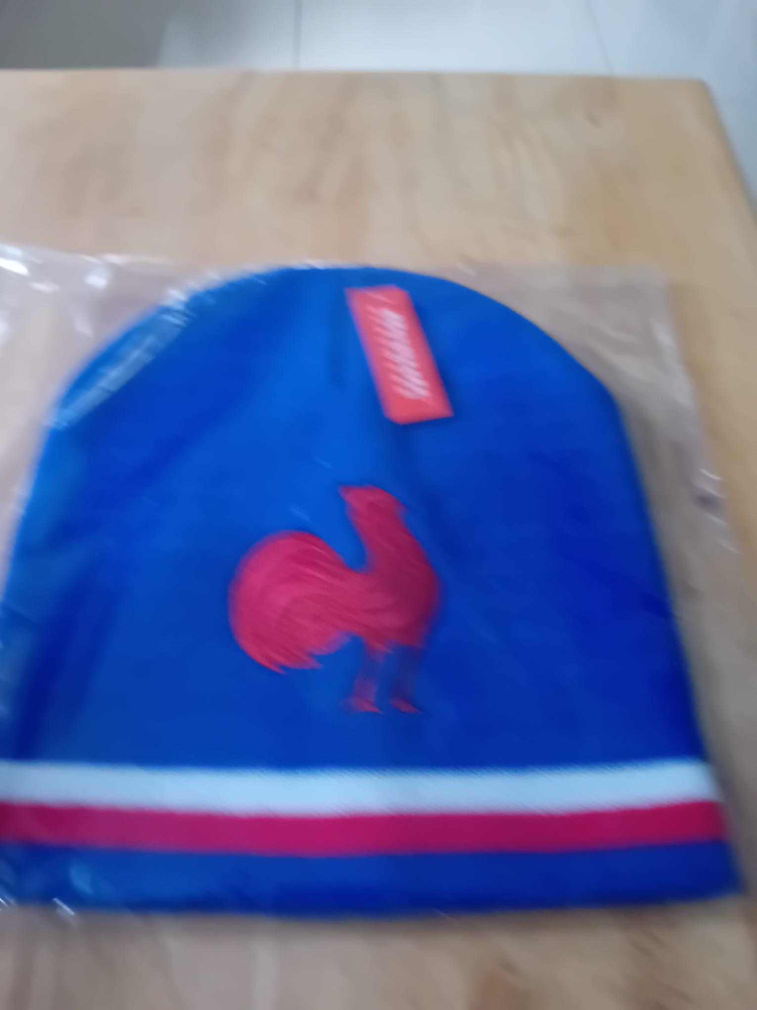 France National Team Themed Knit Beanie with Embroidered Rooster