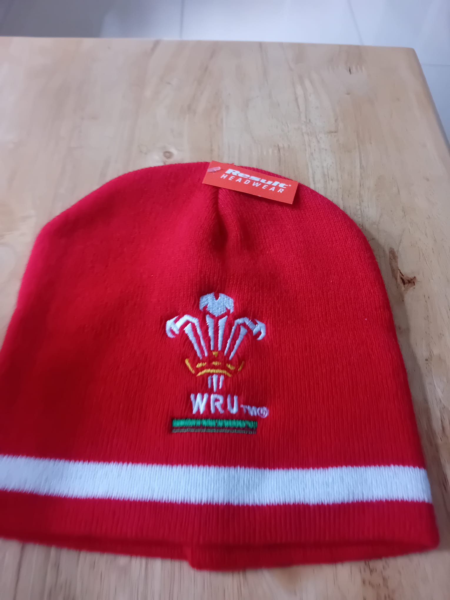 Wales National Rugby Union WRU Red Knit Beanie by Result Headwear