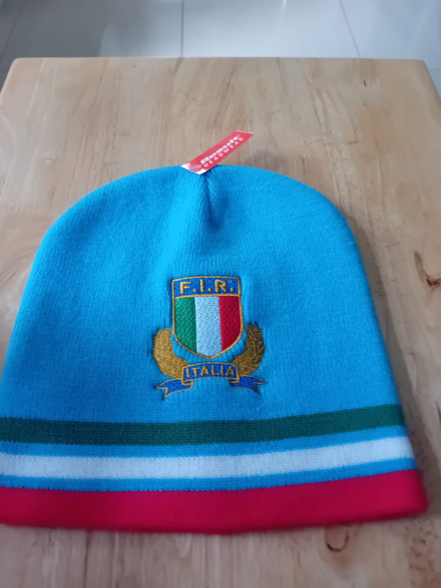 Italian National Rugby Union Federation F.I.R. Beanie Hat by Result Headwear