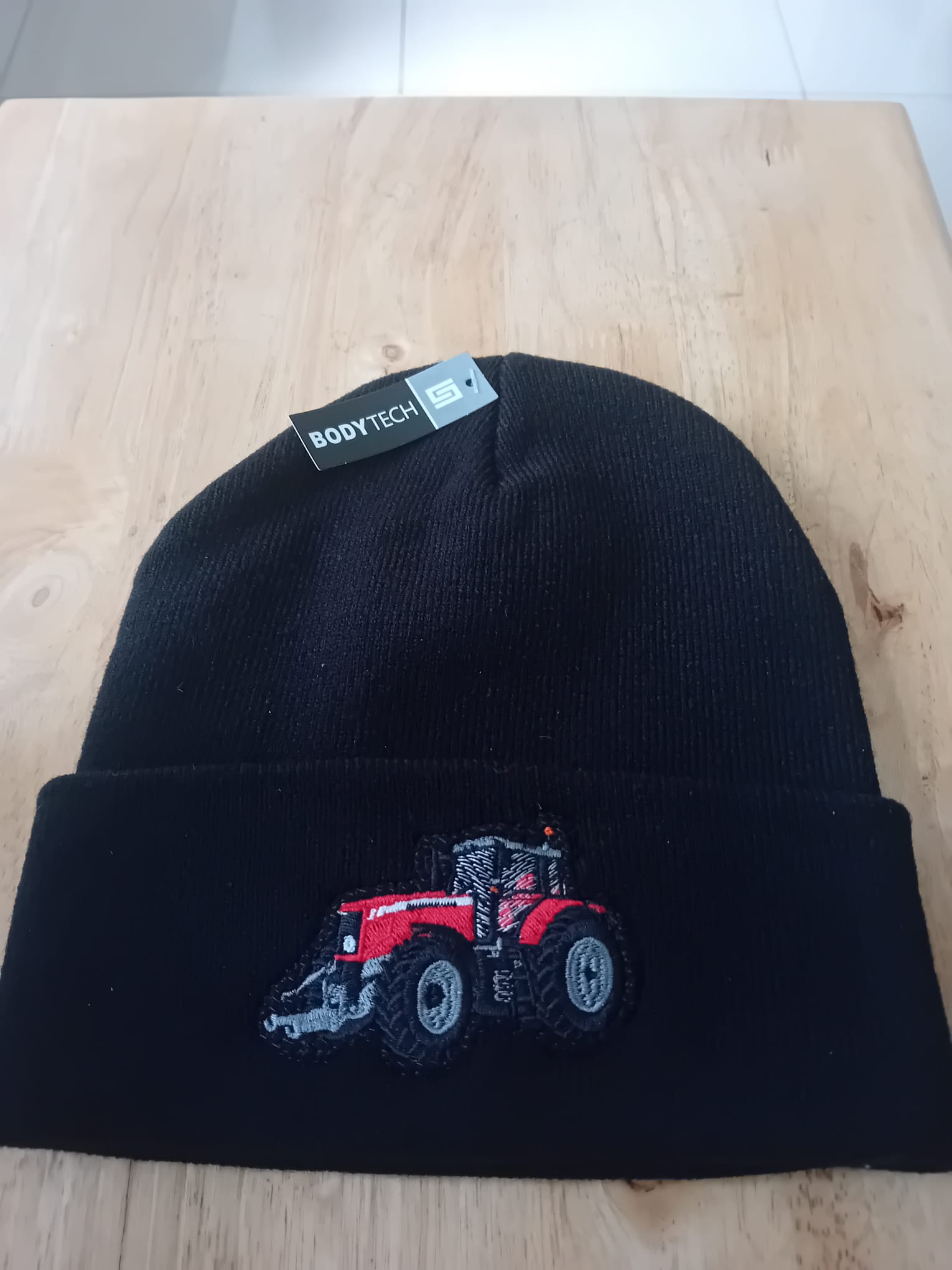 Bodytech Red Tractor Embroidered Knit Beanie Hat