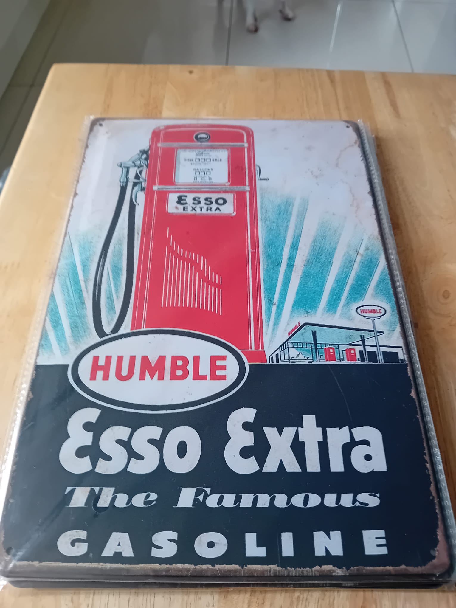 Humble Esso Extra Gasoline Decorative Tin Sign