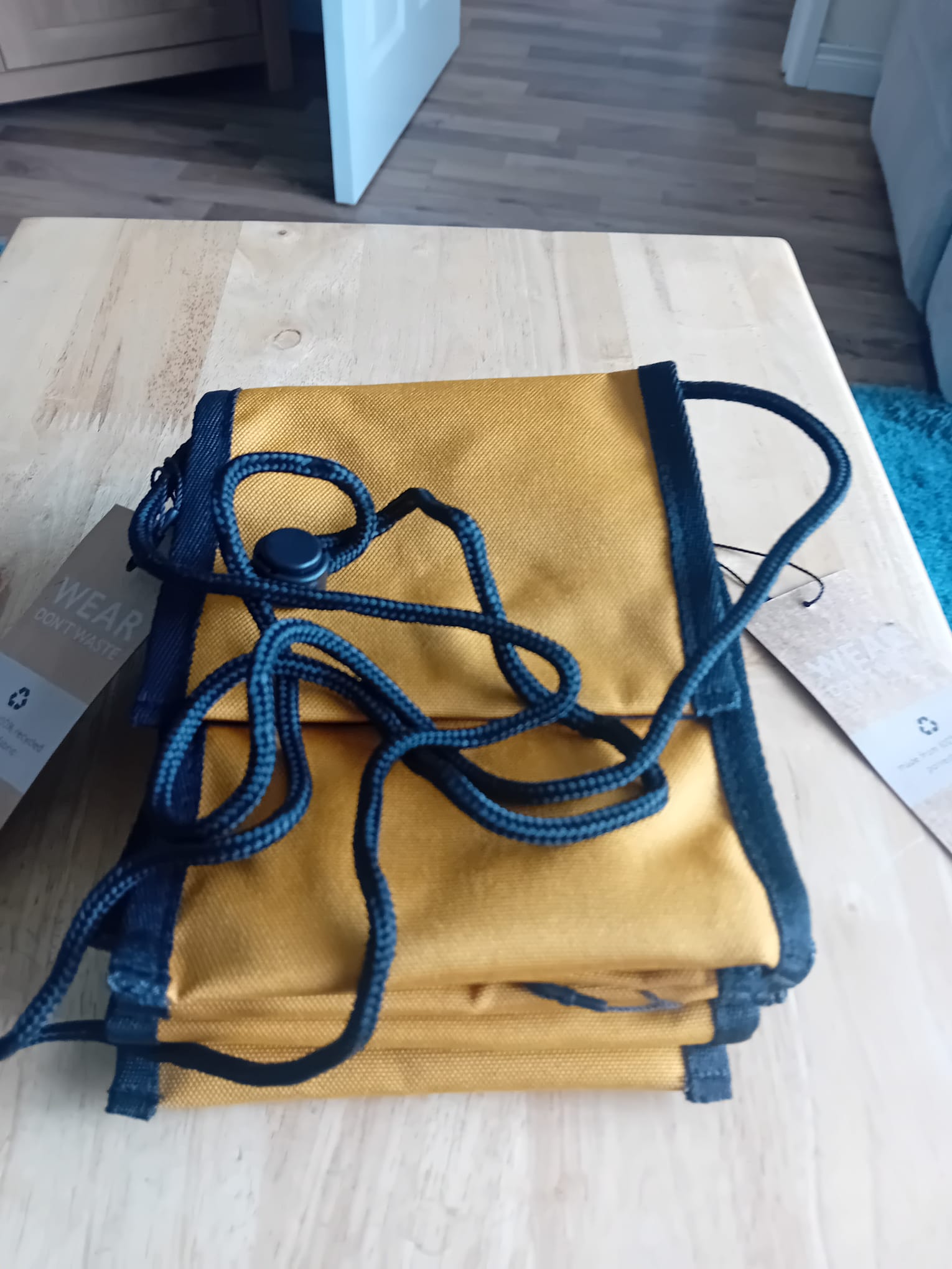 Pack of 5 Mustard Recycled cross body pouch brand new