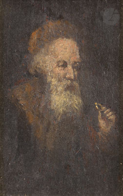 20th CENTURY COLLECTIONPortrait of a Rabbi Examining a RingOil on panel.14.5 x 10 cmFramed.