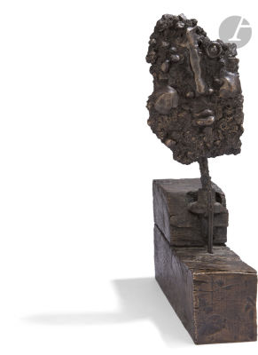 Theo TOBIASSE (1927-2012)Head of man in grain of tarSculpture in bronze.Signed.Edition of 8 