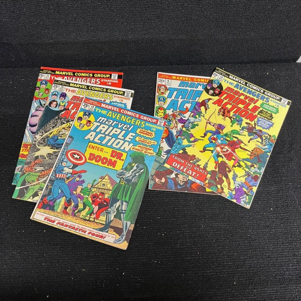 Lot 349: Marvel Triple Action Feat. Avengers Bronze Age Lot