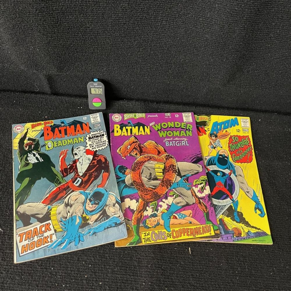 Lot 475: Batman in Brave & the Bold 77, 78, 79 Silver Age