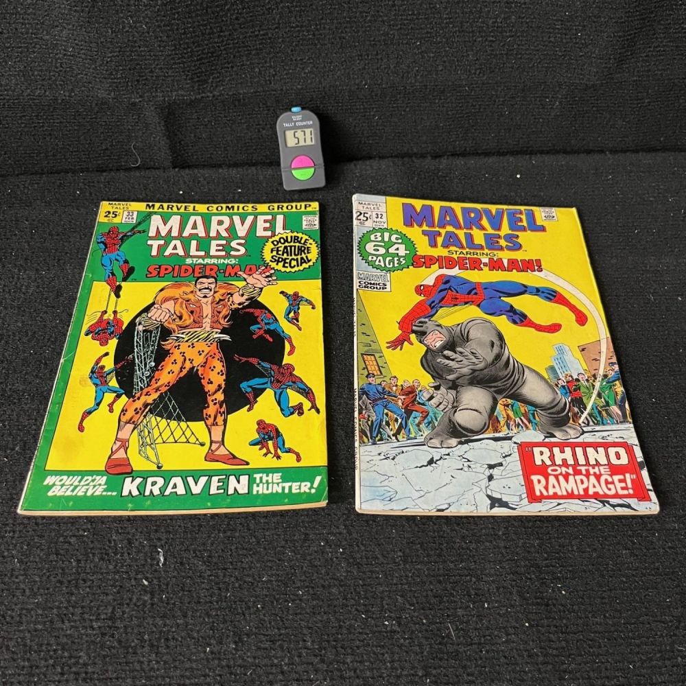 Lot 571: Marvel Tales 32, 33, & 34 Bronze Age Spider-man