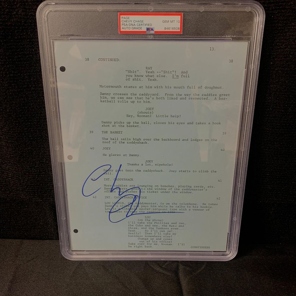 Lot 344: PSA 10 Chevy Chase Signed Script