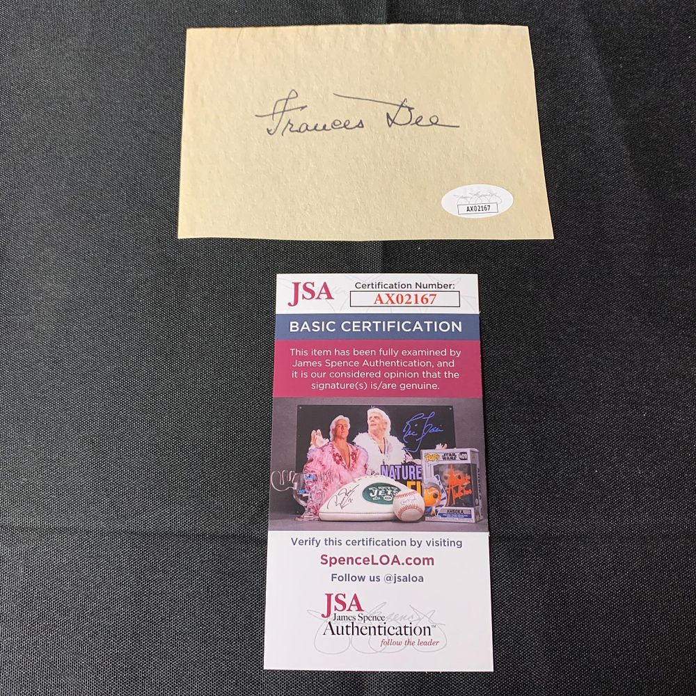 Lot 360: Frances Dee Autograph JSA COA