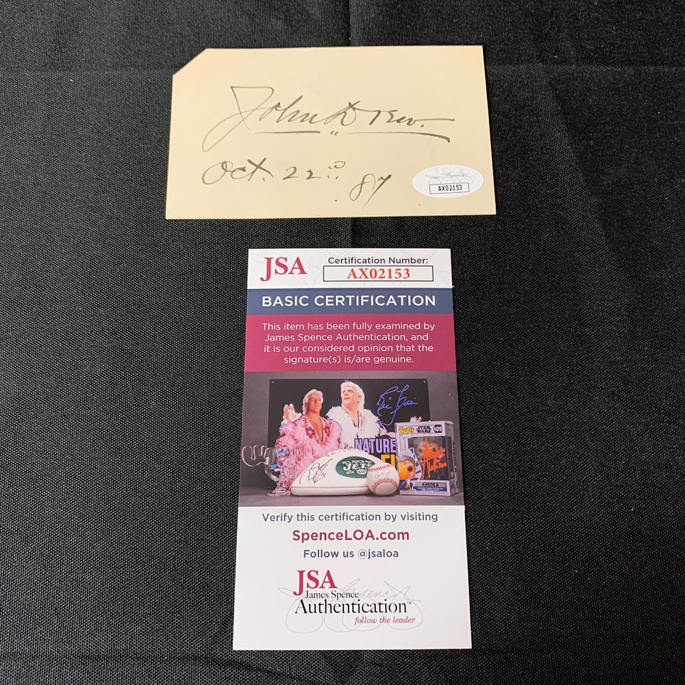 Lot 362: John Drew Autograph JSA COA