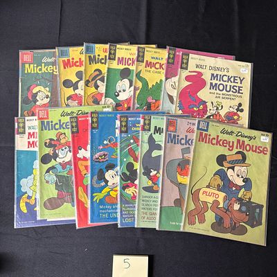 Mickey Mouse Dell & Gold Key Comic Books. Large Lot of Mickey Mouse Golden Age and Silver Age 