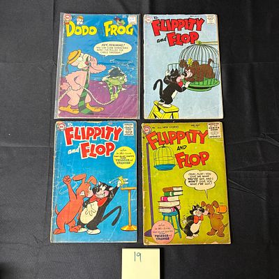 Flippity Flop + DC Silver Age Comic Books. Please look at photos carefully. All sales are final. 