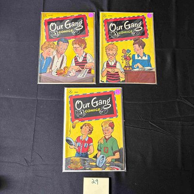 Our Gang Comics Early Issues Lot. Please look at photos carefully. All sales are final. Items 