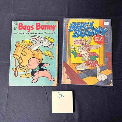 Four Color 200 & 338 Bugs Bunny Golden Age Comics. Please look at photos carefully. All sales 