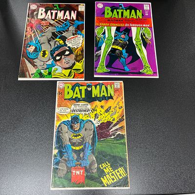 Batman 195, 196 & 215 DC Silver Age Batman. Please look at photos carefully. All sales are 