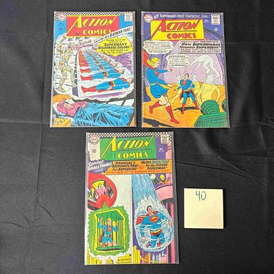 Action Comics DC Silver Age 3 Comic Book Lot. Please look at photos carefully. All sales are 