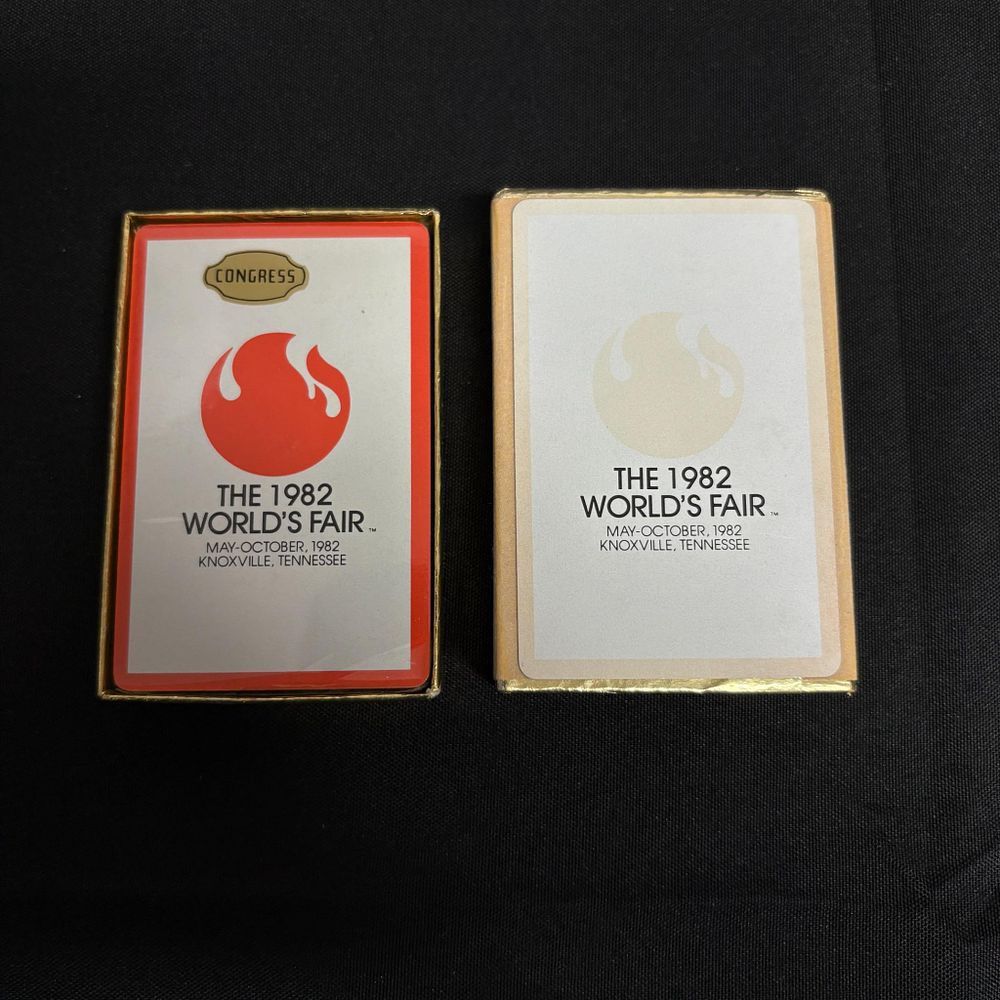 1982 World's Fair Playing Cards, partial seal. 1982 World's Fair Knoxville Tennessee. The deck 