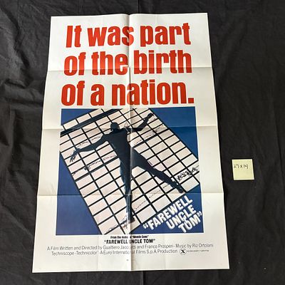 Farewell Uncle Tom Original 1972 One Sheet Movie Poster. Rated X. All items are sold as is.