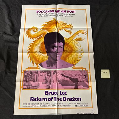 Return of the Dragon Original 1974 One Sheet. Bruce Lee's Return of the Dragon Original 1974 US