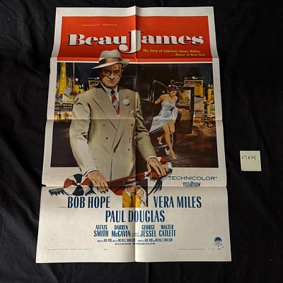 Beau James Original 1957 One Sheet Movie Poster. Staring Bob Hope, Vera Miles, Paul Douglas.
