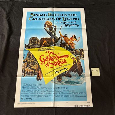 Golden Voyage of Sinbad Original 1973 One Sheet Movie Poster. Style A. Staring John Phillip Law