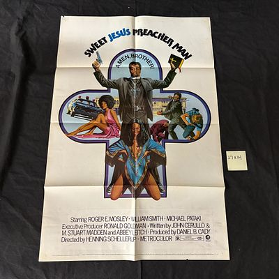 Sweet Jesus Preacher Man Org 1973 1 Sheet Snipe. RARE Snipe on poster. Sweet Jesus, Preacher Man
