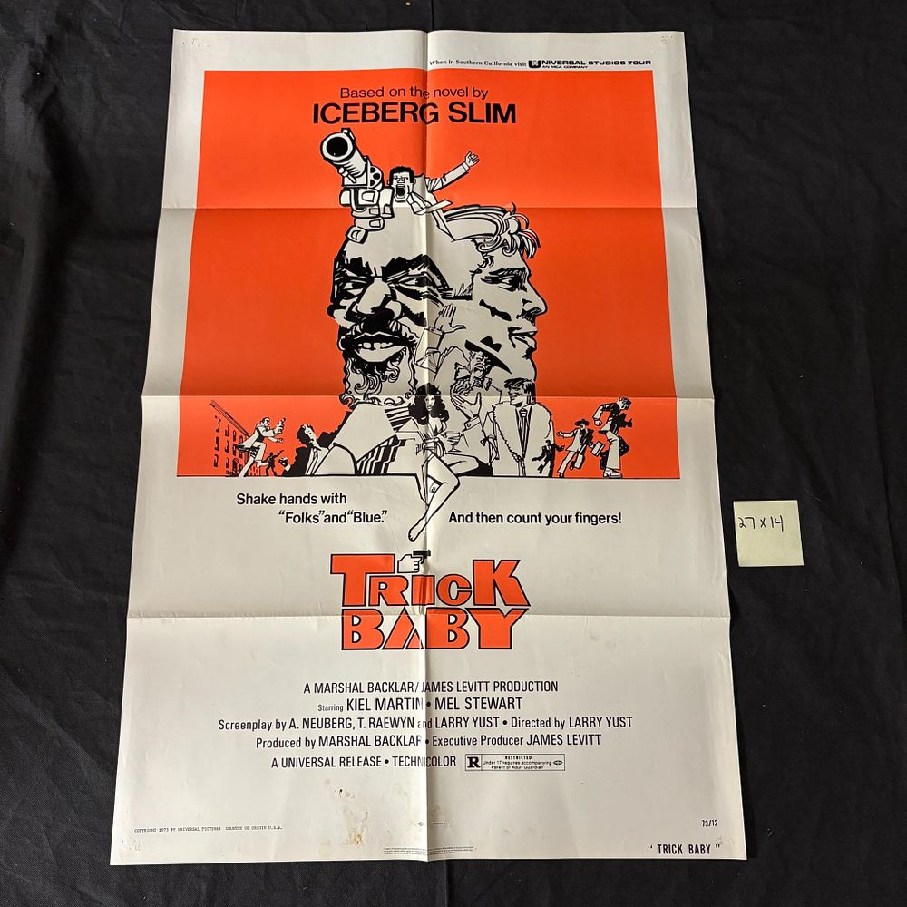 Trick Baby Original 1973 One Sheet Movie Poster. Staring Kiel Martin and Mel Stewart. 