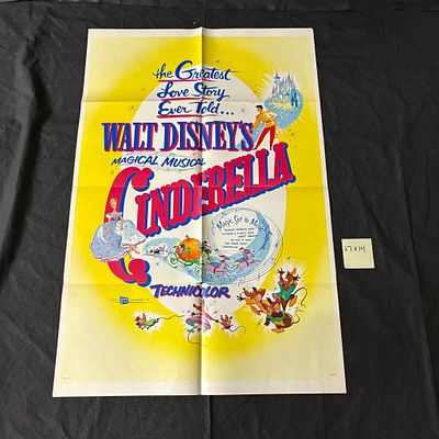 Cinderella Original 1957 Reprint One Sheet. Walt Disney's Cinderella Original 1957 Reprint One