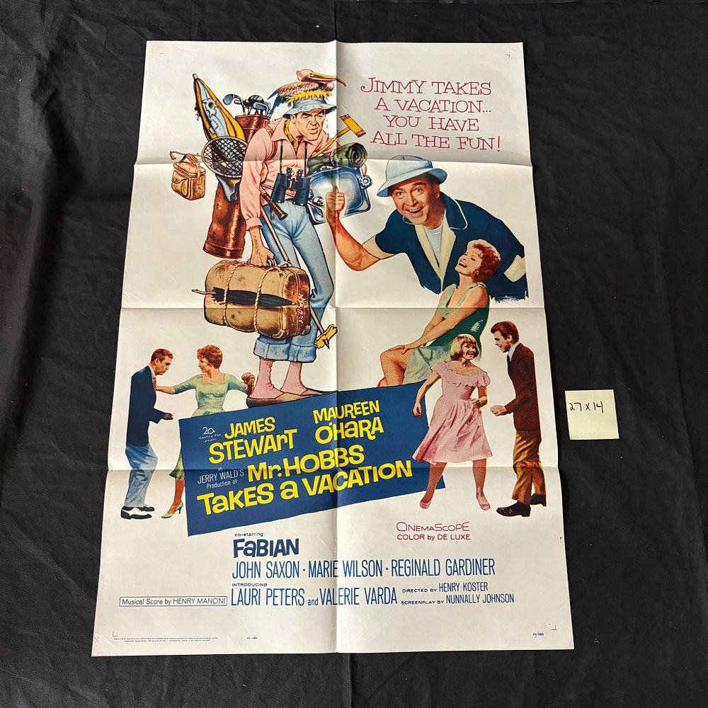 Mr. Hobbs Takes a Vacation Org 1962 1 Sheet. Mr. Hobbs Takes a Vacation Original 1962 One Sheet 