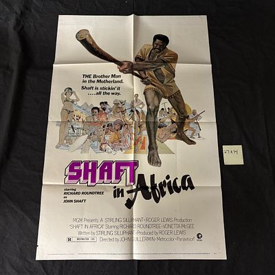 Shaft in Africa Original 1973 One Sheet Movie Poster Blaxploitation. Staring Richard Roundtree.