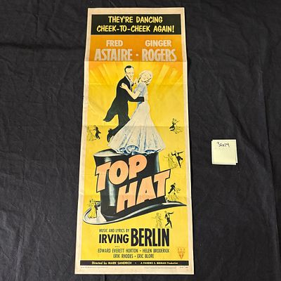 Top Hat 1953 Re-Release insert. Top Hat Original 1953 Re-release Insert Movie Poster. Starring