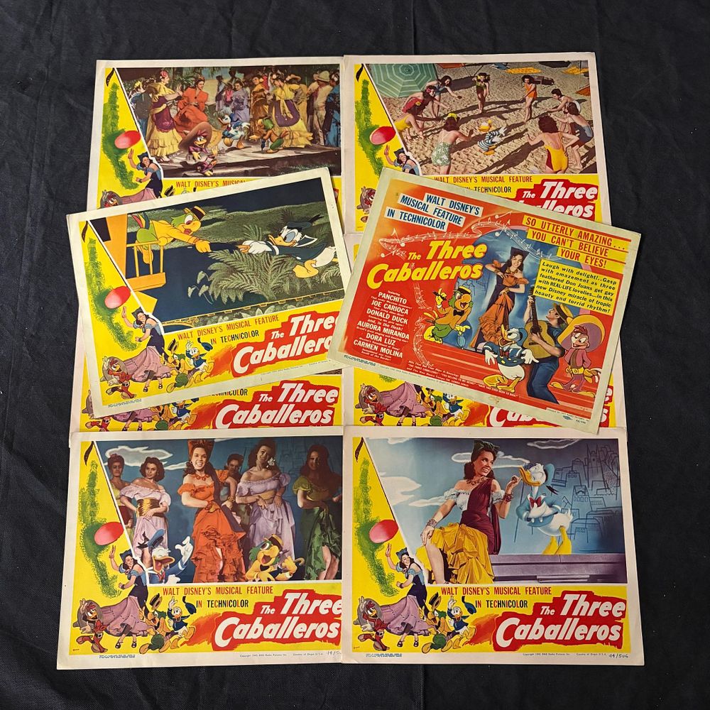 Three Caballeros Original 1944 Lobby Card Set. Disney's Three Caballeros Original 1944 Lobby 