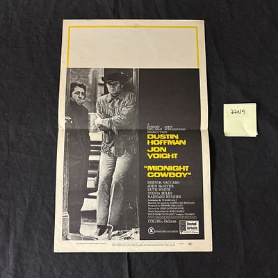 Midnight Cowboy Original 1969 Window Card Movie Poster. Rated X. Starring Dustin Hoffman and