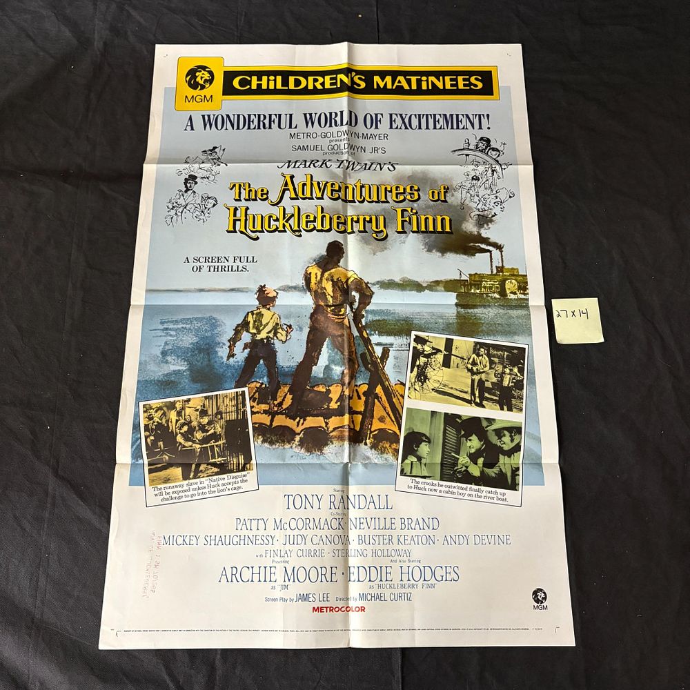 Adventures of Huckleberry Finn R 70 One Sheet. Mark Twain's The Adventures of Huckleberry Finn 