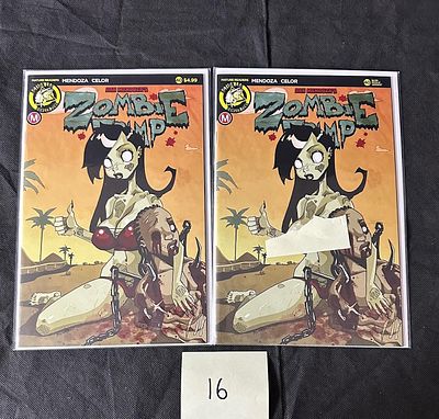 Zombie Tramp 40 w/ #/2500 Variant Cover. We offer in person or virtual previews of auction lots