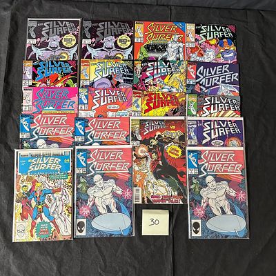Silver Surfer Marvel Copper Age Comics w/Keys. We offer in person or virtual previews of auction