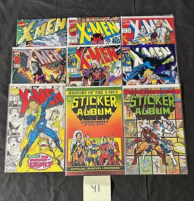 Mix of X-men Comics w/ X-men #1 & Sticker Albums. Sticker albums are unused. There are no