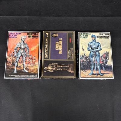 1980s Imai Armored Knight Series Kits Unused. Complete in original boxes 1980s Imai Armored 