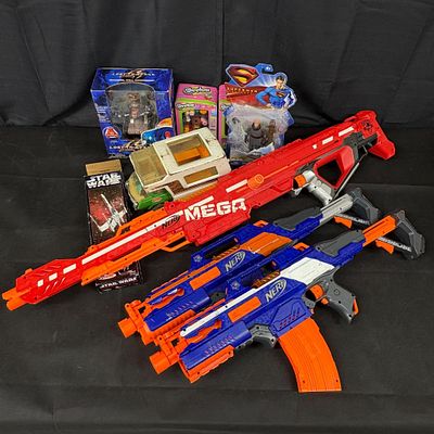 Resellers Toy Lot, Nerf, Superman NIB, Star Wars. Resellers toy lot. Includes Nerf Guns, Estes 