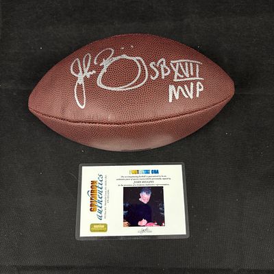 John Riggins Signed Football, w/ COA. John Riggins Signed Football with Grid Iron Authentics 