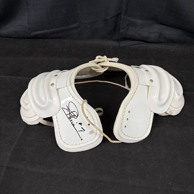 Joe Theismann Signed The Husky Jr. Pads No COA. Joe Theismann Signed The Husky Jr. Shoulder Pads 