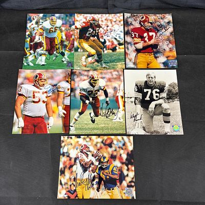 Lot of Signed Football Photos, Charlie Taylor +. Walter Rock, Dexter Manly, Jeff Bostich, Joe 