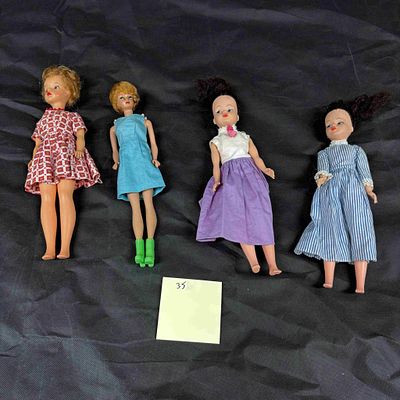 Four Vintage Barbies from the 1960's. We ship in-house! We ship internationally. We also offer 