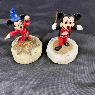 2 Mickey Signed & Numbered Bronze on Marble. We ship in-house! We ship internationally. We also 