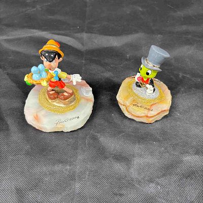 Pinochio & Jimminy Cricket Ron Lee Signed Bronze. pinochio with birds Ron lee Signed and 