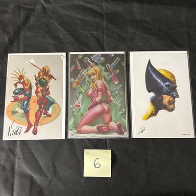 Eddie Nunez Signed Metal Foil Plates. Stunning art on metal plates signed by comic artist Eddie 