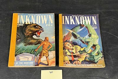 A Pair of Street & Smith's Unknown Pulp Magazines, November & December 1939. A pair of Street & 